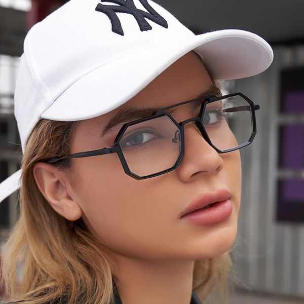 

New European and American steam punk style sunglasses Men's polygonal small frame sunglasses Women's fashion sunglasses wholesale