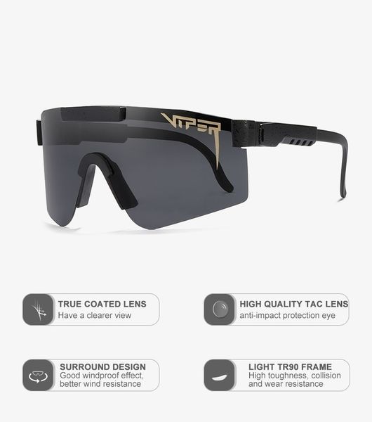 

pit 2023 viper sunglasses men women luxury brand design polarized sun glasses for male uv400 shades goggle box p, White;black