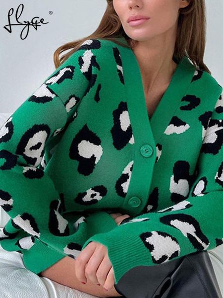 

women's knits tee's tees leopard print cardigan women sweater oversize jumper vneck knitted thick warm female sweaters elegant lon, White