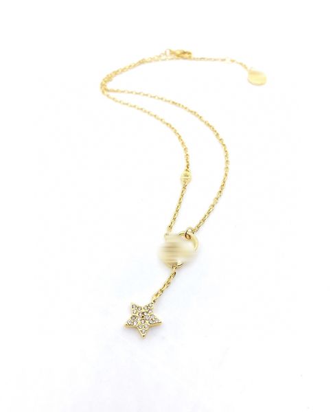 

fashion star designer necklace luxury jewelry stainless steel christmas gift gold plated delicate silver chain pendant necklace designer lad