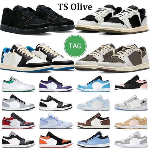 

1 low black phantom basketball shoes men women 1s olive reverse mocha concord unc wolf grey mens trainer sneakers