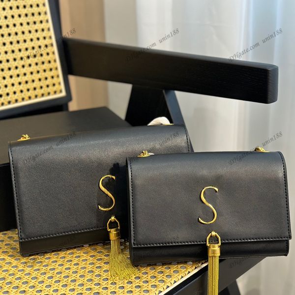 

23ss women luxurys designers upscale totes bags buckle pochette handbag leather chain messenger bag messenger ladies wallets with tassel dec