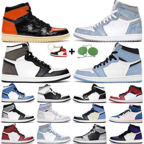 

shoes men women 1s basketball high og 1 electro orange shadow 2.0 hyper royal chicago military blue pine green white mens trainers sports cc, Black
