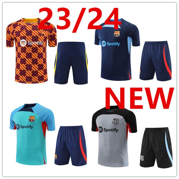 

22 23 short sleeve tracksuit jerseys football training suit jersey soccer22/23 barcelonas jogging jacket, Gray