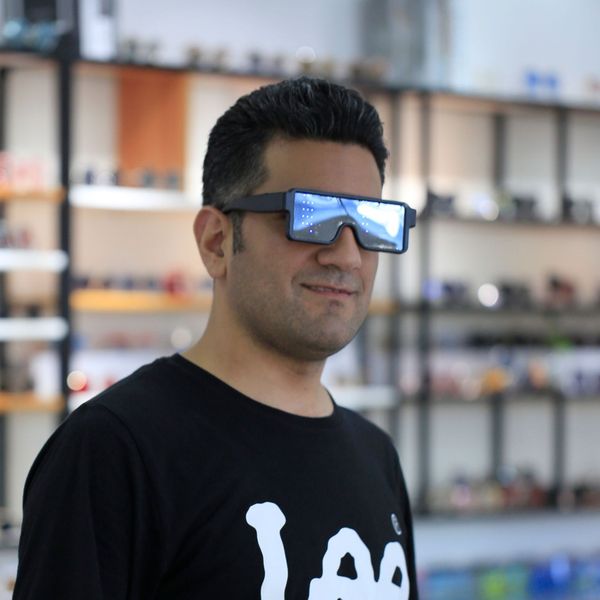 

bliz eyewear led glowing glasses dazzling tiktok the same style bar party dynamic charging pattern bright light led sunglasses bright light, White;black