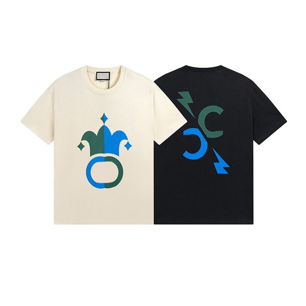 

clown hat printed t shirts double letter for men ins designer breathable women travel tees, White;black