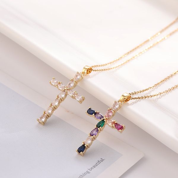 

fasion jewelry necklace 16inch cross pandent for party festival wearing gift suitable gold plated 6pcs/lot, Silver