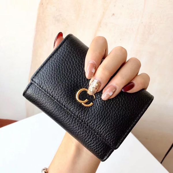 

Designer Luxury Wallet For Women Mens Cardholder Casual Coin Pocket Fashion Purse Small Bags Card Holder For Woman Cowhide Wallets 2303092BF, Black