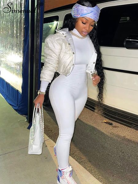 

women's jumpsuits rompers simenual casual turtleneck rompers womens jumpsuit workout solid long sleeve fashion elegant skinny jumpsuits, Black;white