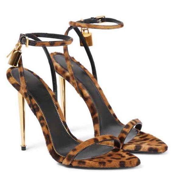 

wedding shoes brands dress shoes luxury high heeled sandal shiny leather metal chain padlock women pointy naked sandals quality size 35-43, Black