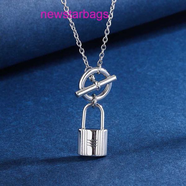 

designer herms necklace for sale h-shaped pig nose lock necklace women's fashion versatility glossy original pin buckle net red the sam, Silver