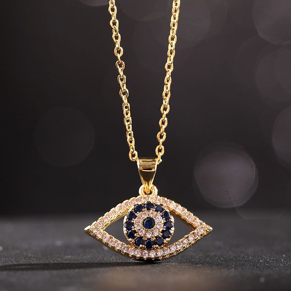 

fasion jewelry necklace 16inch eye of the devil pandent for party festival wearing gift suitable gold plated 6pcs/lot, Silver