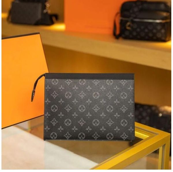 

new hand bag travel toiletry pouch 26cm protection makeup clutch women leather waterproof cosmetic bags for women with dustbag