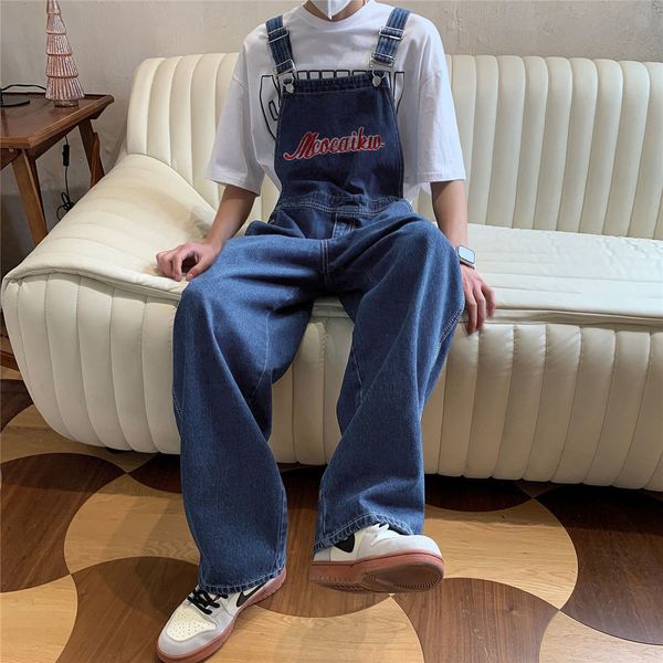 

men's jeans loose printed letters jeans blue overalls men's oversize casual hiphop straight wideleg pants four seasons work denim