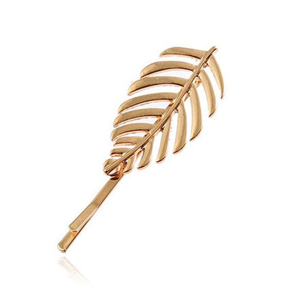 

s3490 fashion jewelry metal leaf hair clip for women side hairpin hair clip bobby pin lady girl barrettes headdress hair accessories, Golden;silver