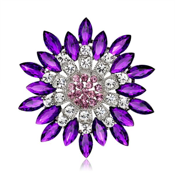 

luxury designers brooch sunflower pins stylish jewelry wemon party daily wearing kc gold plated 6pcs/lot, Gray