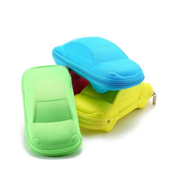 

kids sunglasses glasses case cartoon zipper car cute children convenient, Blue