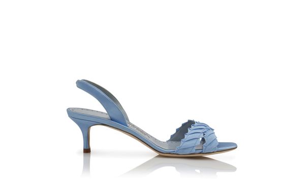 

light blue satin exposed heel sandals fashion women's slope heel, Black
