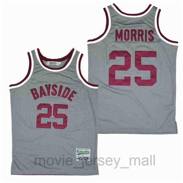 

movie basketball jerseys saved by the bell zack morris 25 bayside tigers jersey mens size s-xxl 001, Black;red