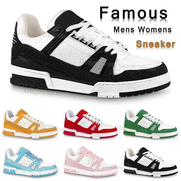 

mens designer sneaker virgil trainer casual shoes calfskin leather black and white green red blue yellow gold platform sandal famous womens