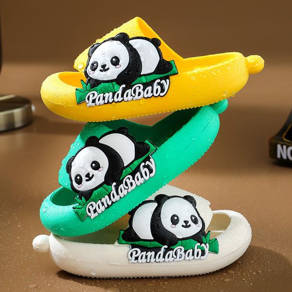 

slipper kids slippers for boys cute panda summer beach indoor baby girl shoes home soft non slip children 230309, Black;grey