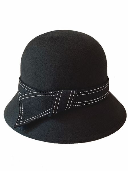 

wide brim hats bucket winter mother headwear lady felt fedora 100 wool hat woman party formal cap 230309, Blue;gray