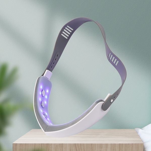 

face massager 2 in1 chin vline lifting belt led pon therapy chins device ems compress eye remove dark circles 230309