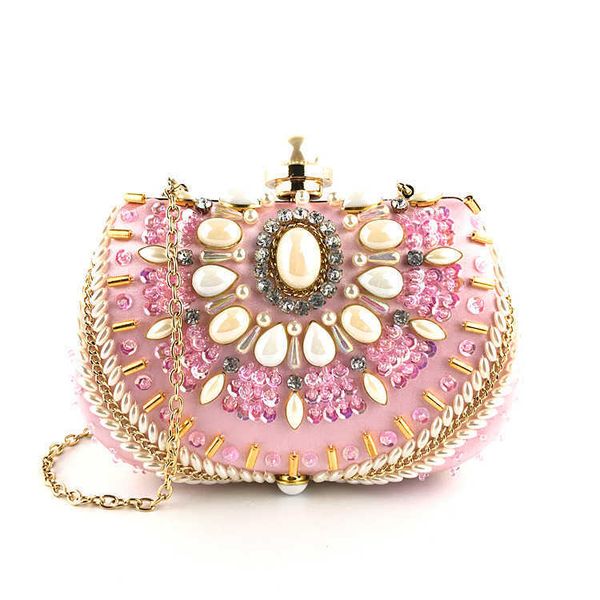 

hengmei hand holding dinner bag handmade beaded dress pearl fashion women's bag 230309