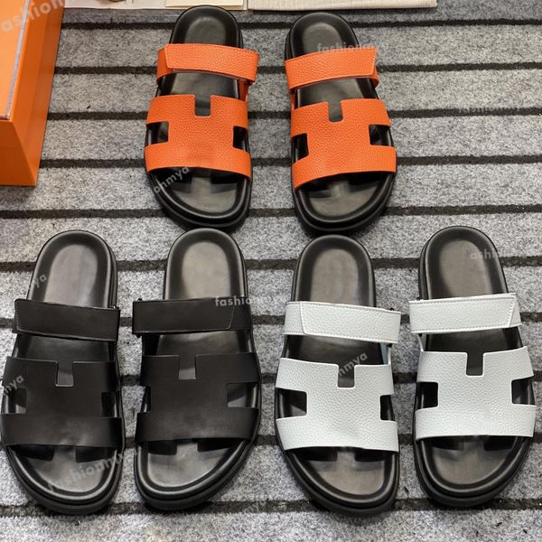 

designer slippers chypre slipper men sandals rubber slides adjustable strap sandal flat mules classic summer beach flip flops, Black