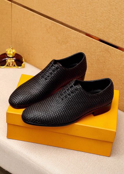 

2023 mens dress shoes fashion genuine leather business office work formal oxford shoes brand designer party wedding flats size 38-45, Black