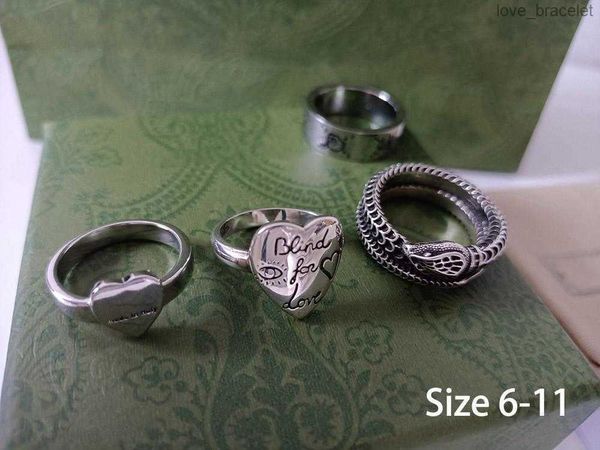 

925 silver designer love heart ring for mens womens snake rings high-end quality couples wedding ringss with box men women designers bague
