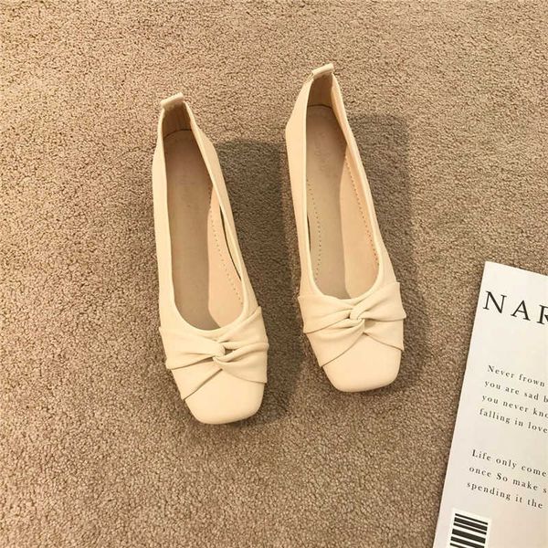 

dress shoes chic classics loafers for women casual comfort square toe ballet flats 2022 white khaki soft leather trendy mules shoes new, Black