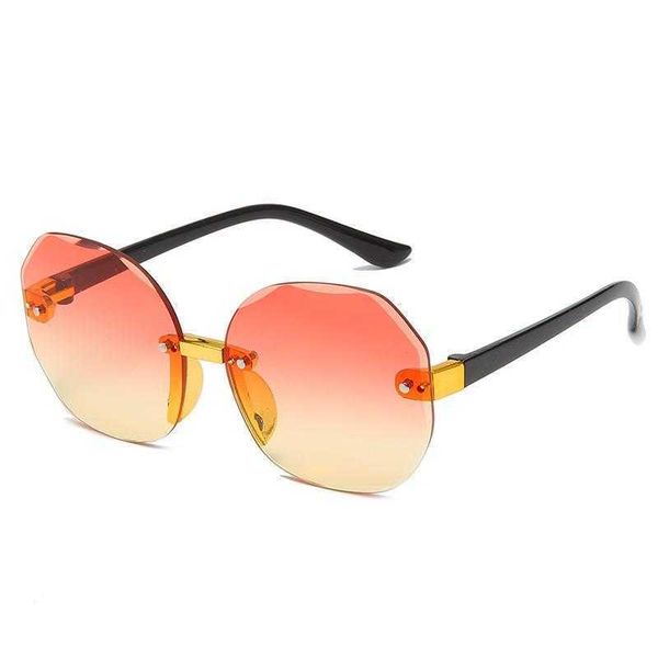 

round kids sunglasses fashion male and female baby gradient color cute cartoon, Blue