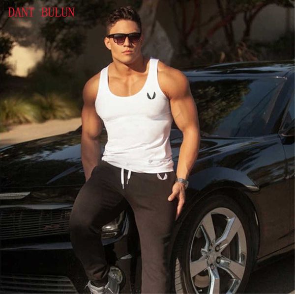 

dant bulun brand men tank men bodybuilding fitness singlets tank cotton vest tight, White;black