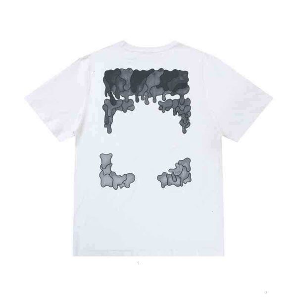 

off men's t shirts brand designer fashion mens t tees t-shirt religious oil painting letter back arrow tshirts clothing loose cotton wo, White;black