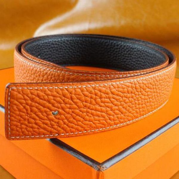 

designer belts men women fashion genuine leather men's and wome's belt with smooth buckle ceinture jeans with box, Black;brown