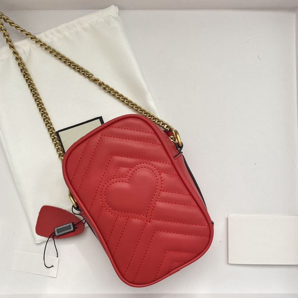 

designer chain bag fashion handbag women mobile phone bag double g calfskin mini shoulder bag marmont crossbody bag luxury clutch new