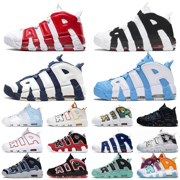 

quality uptempos basketball shoes men women more ptempo peace love scottie pippen sneakers black university blue unc bulls hoops pack cargo