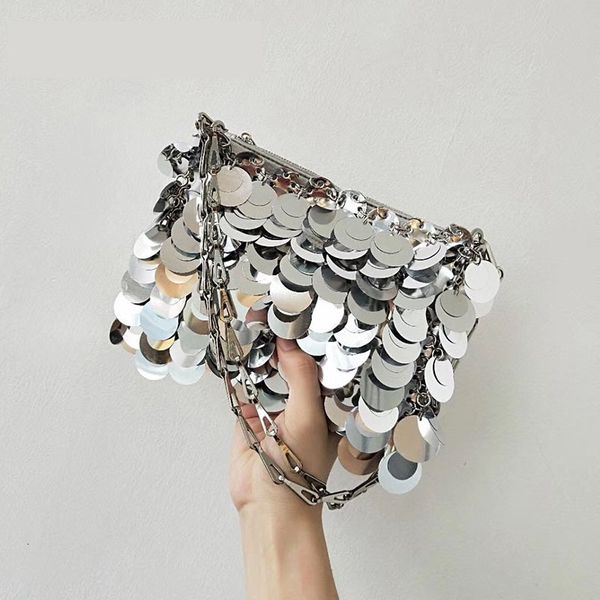 

evening bags women mini sequins handbags silver small tote bling fashion lady bucket girls glitter purses 230309