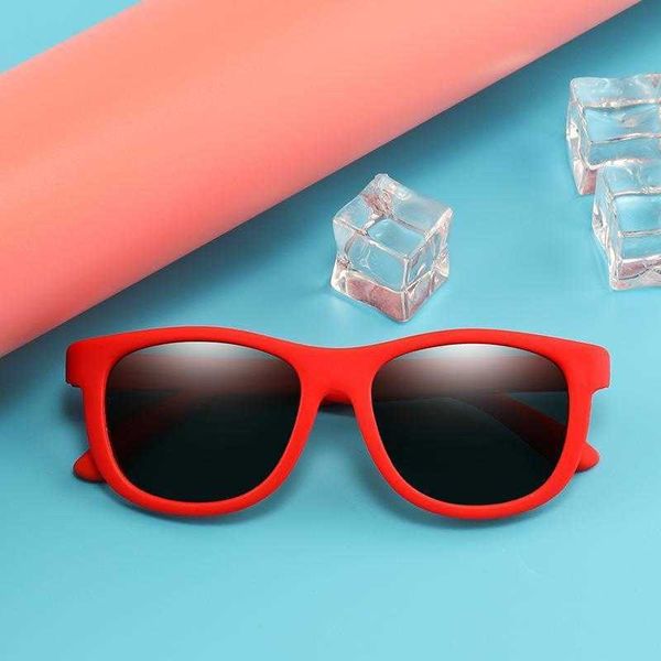 

childrens silicone soft polarized sunglasses comfortable color film square, Blue