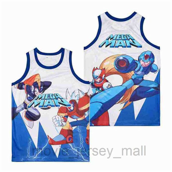 

movie basketball jerseys megaman retro jersey mens size s-xxl, Black;red