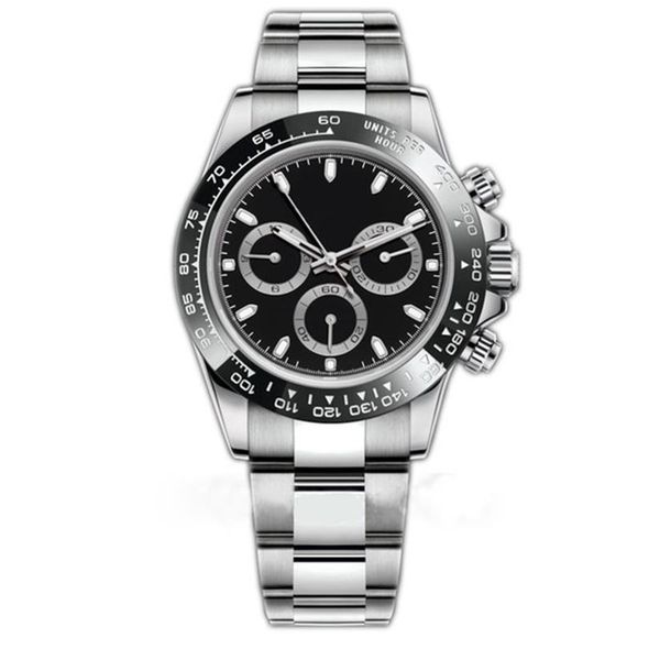 

mens watch 116500ln designer 2813 movement automatic sapphire wristwatch silver ceramic bezel 316l steel adustable fold2501, Slivery;brown