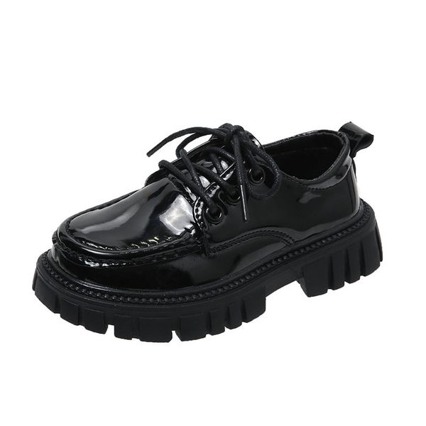

first walkers wednesday addams shoes cosplay baby girl lmitation leather 2023 black children princess 2 16 years 230308