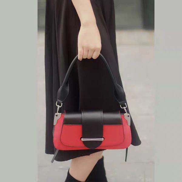 

fashion saddle bag luxury designer women's handbag shoulder bag crossbody bag shopping color-blocking leather bag