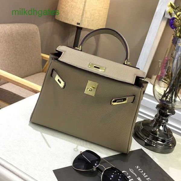 

h kelys designer bags litchi pattern togo leather bag 2023 new fashion women's handheld one shoulder cross body
