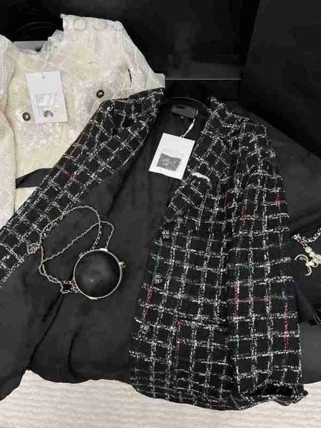 

women's jackets designer new 2023 brand jacket ootd fashion grade autumn winter sequins tweed coat overcoat leisure women spring coats, Black;brown