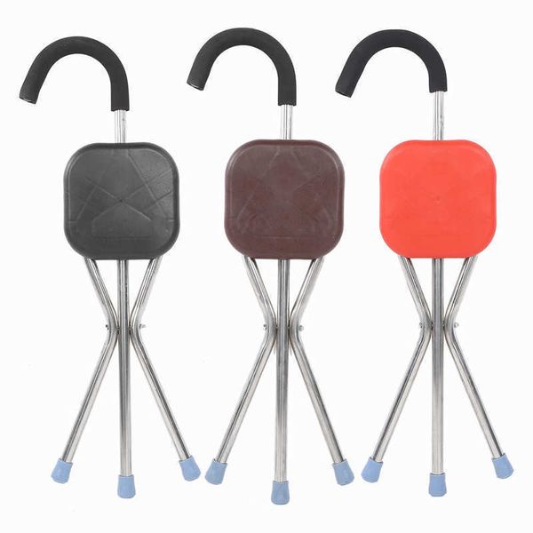 

other health beauty items 3 colors folding cane stool portable walking stick chair multifunctional stainless steel elderly stable and safe c