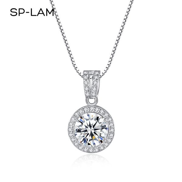 

wedding jewelry moissanite pendant necklaces for women 925 sterling silver luxury chain trending iced bling