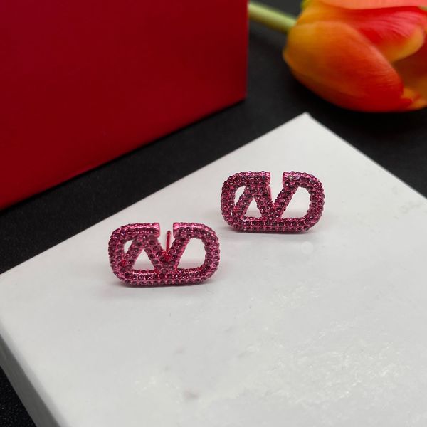 

letter v earring logo stud earing women fashion hoop designer jewelry metal valentinoity earring luxury woman vlogo afzxczxc, Golden;silver