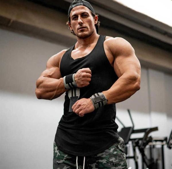

men' tank muscleguys bodybuilding men stringer tankfitness singlet sleeveless shirt workout man undershirt gyms clothing, White;black